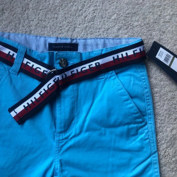 NWT Pants for Boys by Tommy Hilfiger, Turquoise + Branded Belt, Sz 14, New - Picture 4 of 6